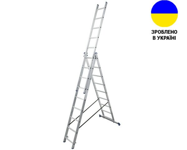 Aluminum three-section ladder TRIOMAX VIRASTAR 3x9 steps