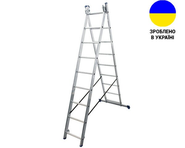 Aluminum two-section ladder DUOMAX VIRASTAR 2x9 steps