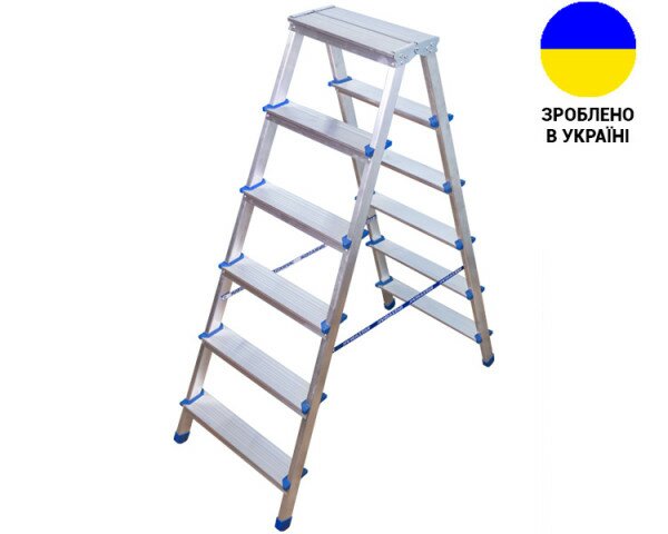 Double-sided aluminum ladder VIRASTAR GORA 2x6 steps