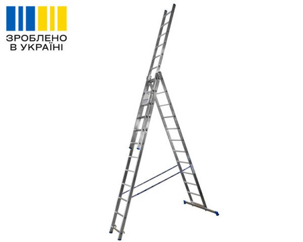 Aluminum three-section ladder TRIOMAX VIRASTAR 3x12 steps