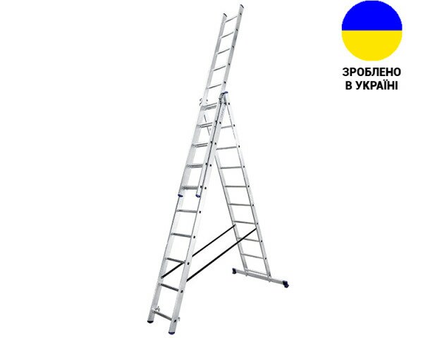 Aluminum three-section ladder TRIOMAX VIRASTAR 3x10 steps