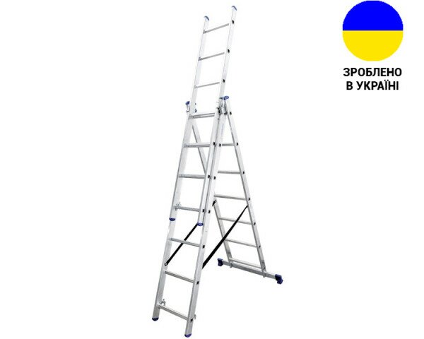 Aluminum three-section ladder TRIOMAX VIRASTAR 3x7 steps