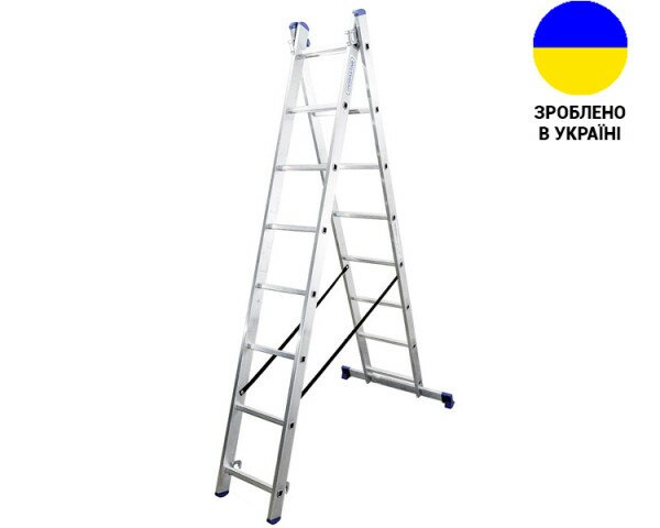 Алюминиевая двухсекционная лестница DUOMAX VIRASTAR 2x8 ступеней