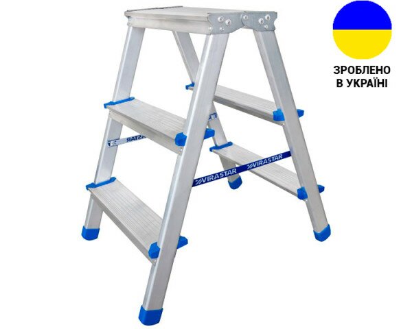 Double-sided aluminum ladder VIRASTAR GORA 2x3 steps