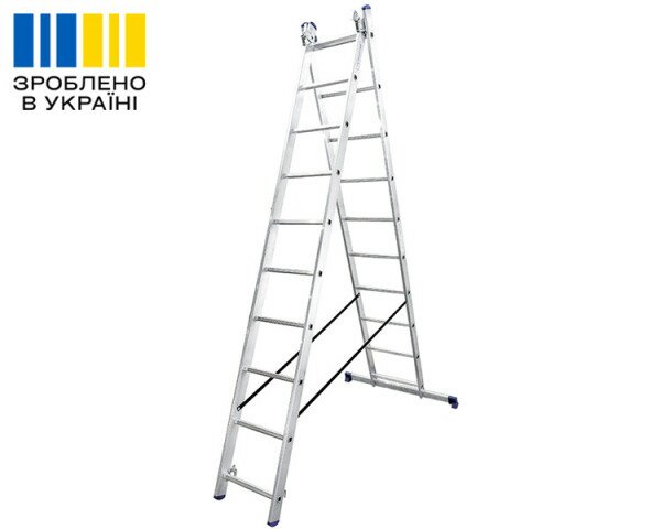 Aluminum two-section ladder DUOMAX VIRASTAR 2x10 steps