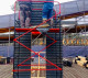 What are scaffoldings of great height used for?